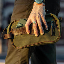 Load image into Gallery viewer, Campaign Waxed Canvas Toiletry Shave Kit