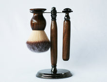 Load image into Gallery viewer, Walnut Shave Set with Gunmetal Safety Razor
