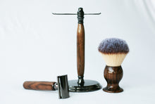 Load image into Gallery viewer, Walnut Shave Set with Gunmetal Safety Razor