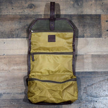 Load image into Gallery viewer, Campaign Waxed Canvas Roll-Up Toiletry Shave Kit