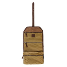 Load image into Gallery viewer, Campaign Waxed Canvas Roll-Up Toiletry Shave Kit