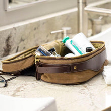 Load image into Gallery viewer, Campaign Waxed Canvas Toiletry Square Shave Kit