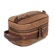 Load image into Gallery viewer, Campaign Waxed Canvas Toiletry Square Shave Kit