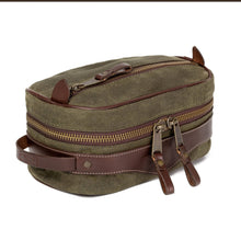 Load image into Gallery viewer, Campaign Waxed Canvas Toiletry Square Shave Kit
