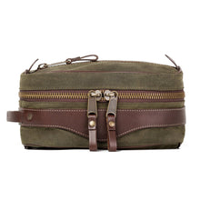 Load image into Gallery viewer, Campaign Waxed Canvas Toiletry Square Shave Kit