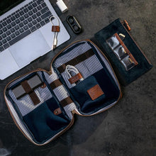 Load image into Gallery viewer, Heritage Leather "Doc" Electronics Organizer / Toiletry Kit