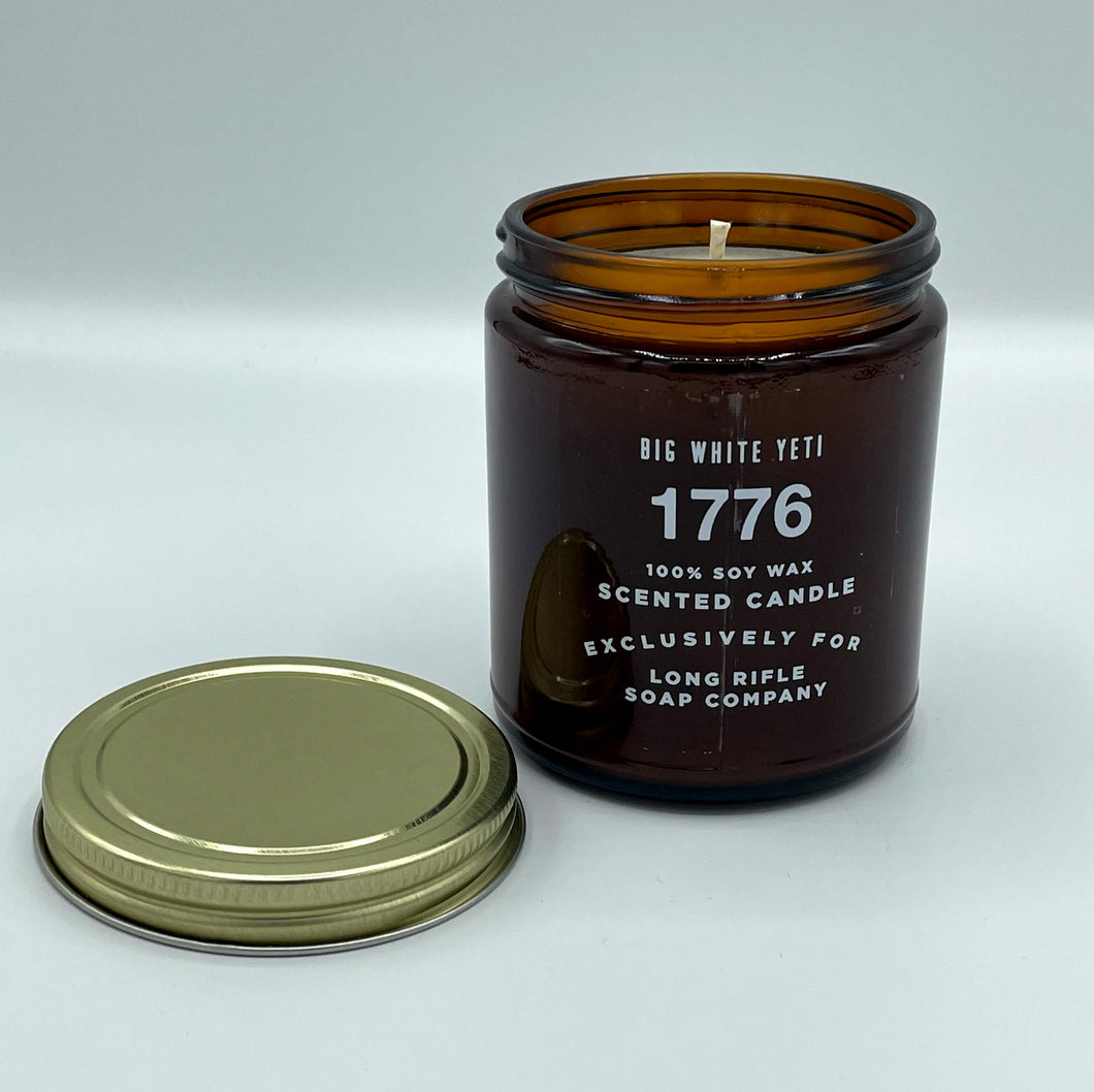 1776 Candle by Big White Yeti | 9 oz Amber Jar