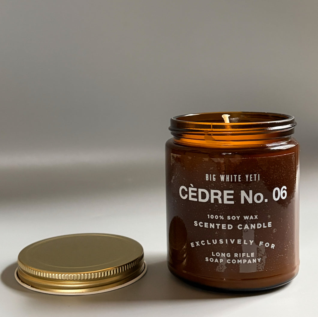 Cèdre No. 6 Candle by Big White Yeti | 9 oz Amber Jar