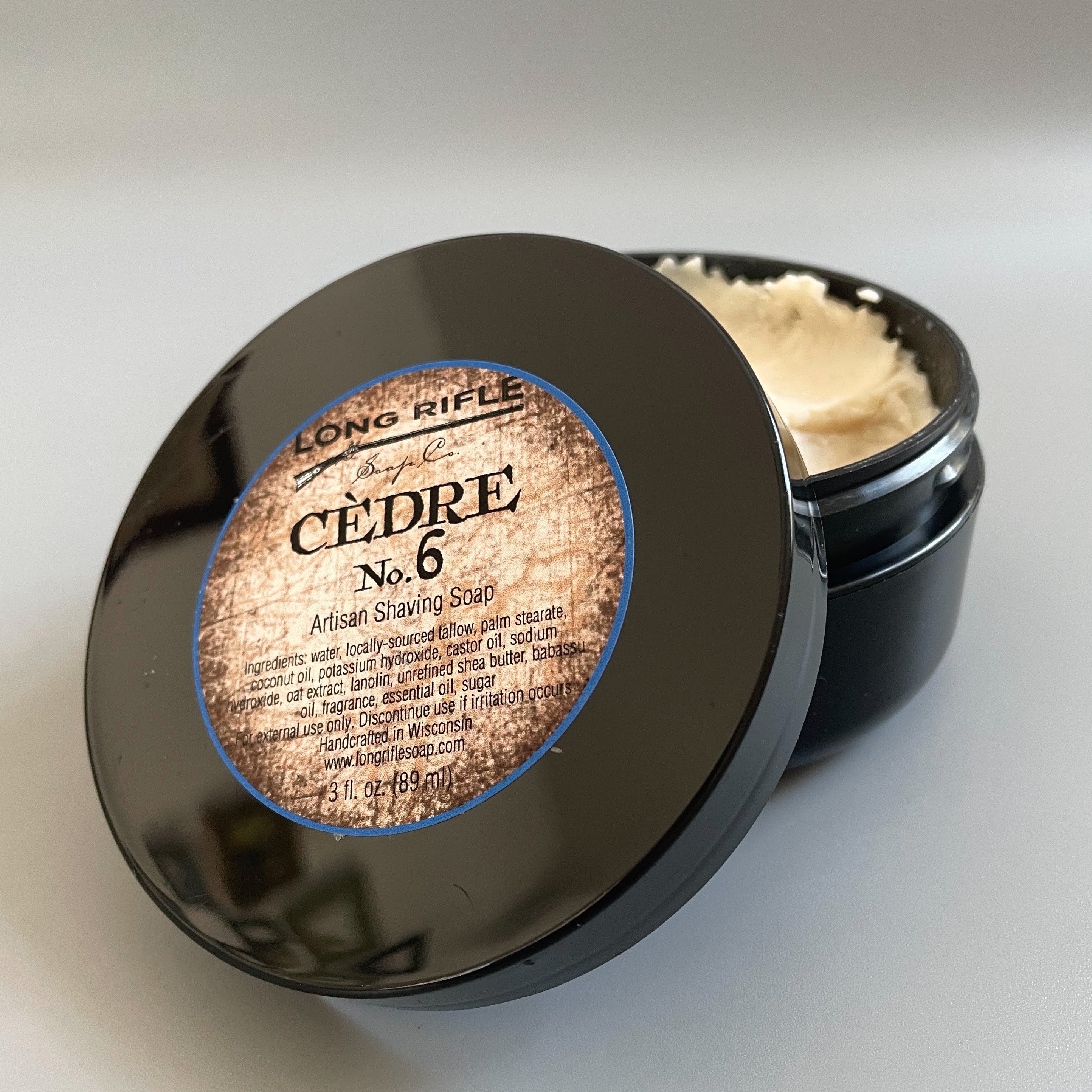 Cèdre No. 06 Container Pour Shaving Soap | Long Rifle Soap Company 