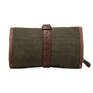 Campaign Waxed Canvas Roll-Up Toiletry Shave Kit