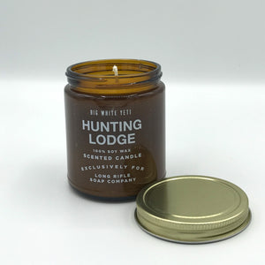 Hunting Lodge Candle by Big White Yeti | 9 oz Amber Jar